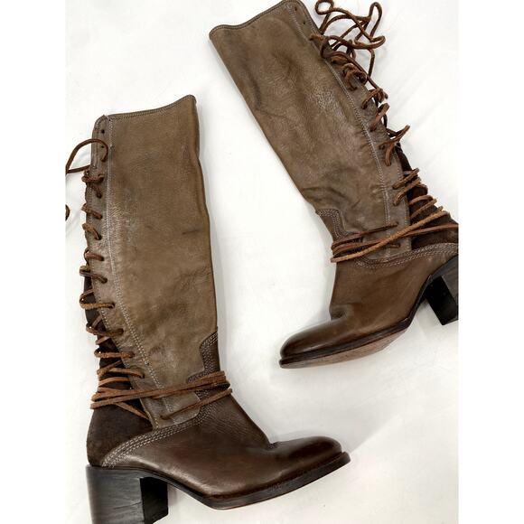 Freebird 7 Coal Lace Up Heel Boots - Picture 3 of 6